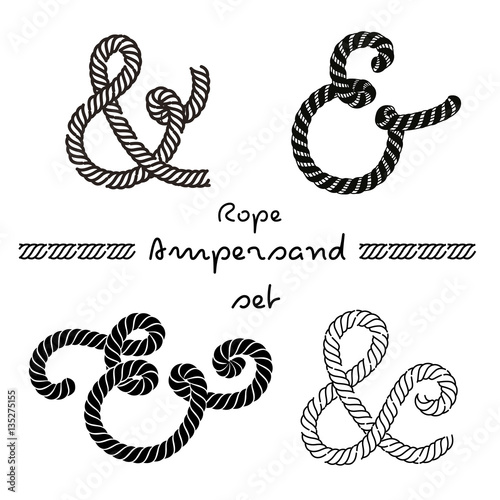 Vector set ampersands. Rope ampersand.