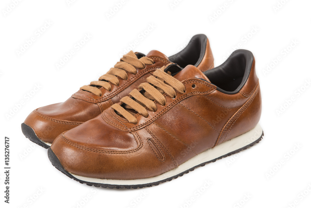 Leather Men Sneakers - Clipping Path Leather Men Sneakers - Clipping Path