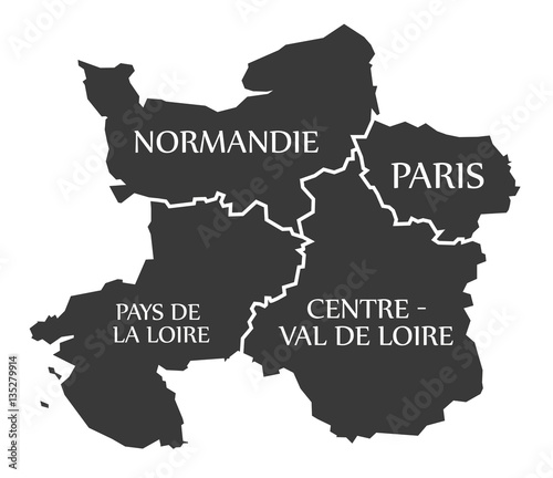 Normandie - Paris - Pays de la loire - Centre - Val de Loire Map France
