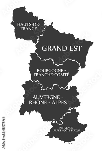 Hauts-de-France - Grand Est - Bourgogne - Auvergne - Provence Map France