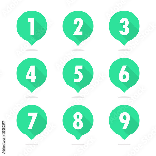 Numbers icon flat design vector