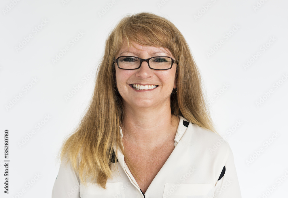 Woman Cheerful Studio Portrait Concept