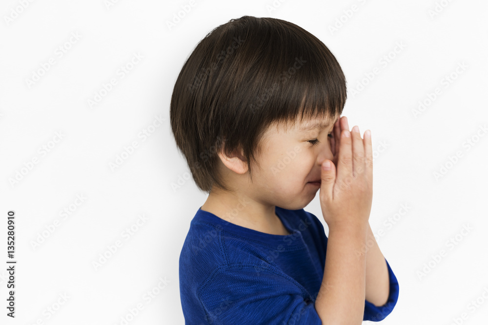 Scared Excited Small Asian Boy Portrait Concept Scared Excited Small Asian Boy Portrait Concept