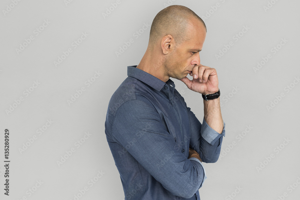 Man Thoughtful Studio Portrait Concept Man Thoughtful Studio Portrait Concept