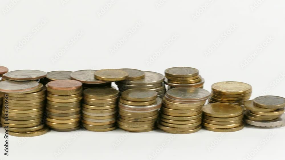 Norway flag waving with stack of money coins Norway flag waving with stack of money coins