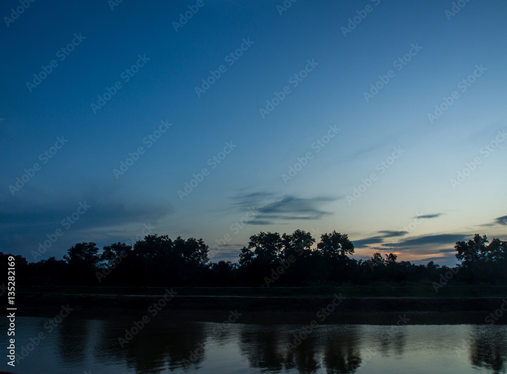 twilight and the sunset near the lagoon twilight and the sunset near the lagoon