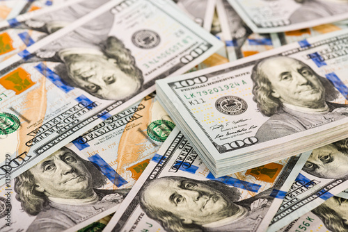 Background with money american hundred dollar bills