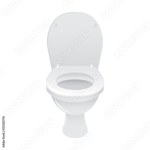 WC toilet, isolated on white background, stock vector