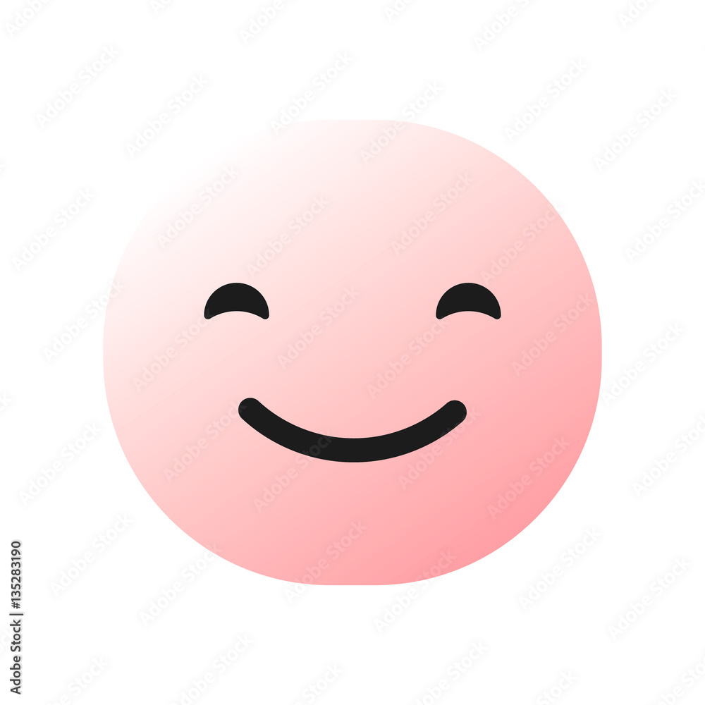 Emoticon Bonito Com Cabelo Cor-de-rosa - Emoji - Vector a