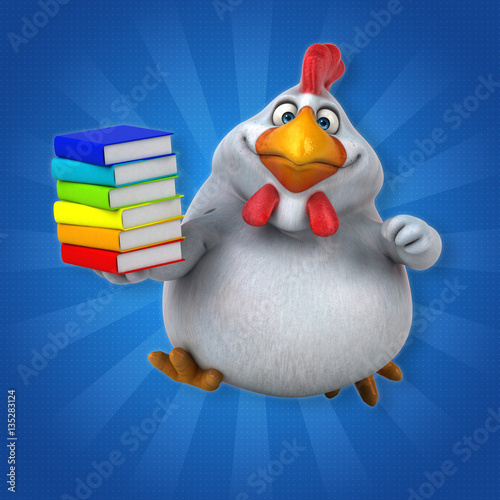 Fun chicken - 3D Illustration