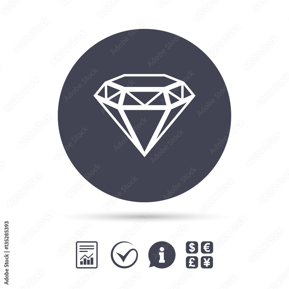 Diamond sign icon. Jewelry symbol. Gem stone. Diamond sign icon. Jewelry symbol. Gem stone.