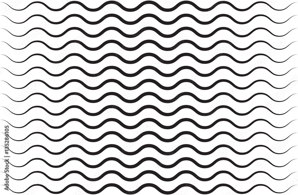 Black vector seamless wavy line pattern Black vector seamless wavy line pattern