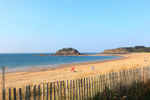 A beautiful day at the beach and at sea in St.Malo in France 