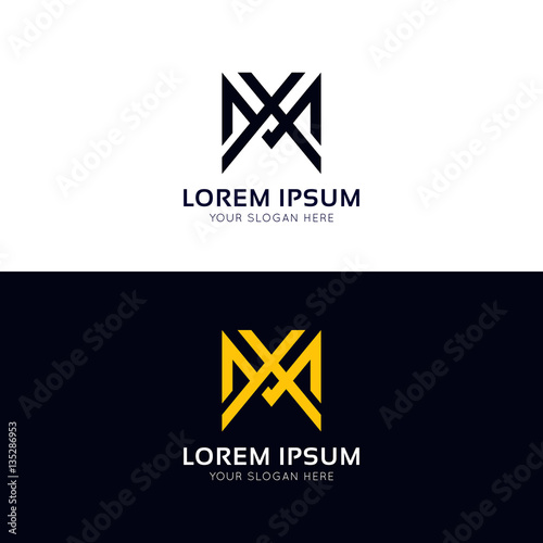Clean M letter logo ornament sign vector design
