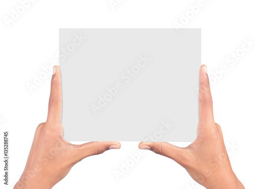 Hands holding card