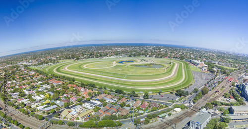 Aerial view of racecourse