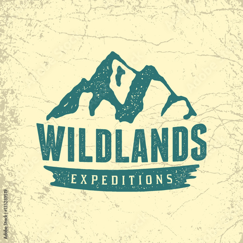 vintage hand drawn outdoor adventure badge