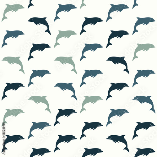 silhouette dolphin background seamless texture sea wave 2
