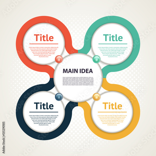 Vector circle infographic. Template for diagram, graph, presentation and chart. Business concept with four options, parts, steps or processes. Abstract background.