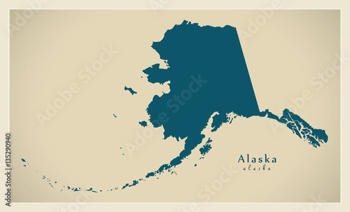 Modern Map - Alaska map USA illustration refreshed design
