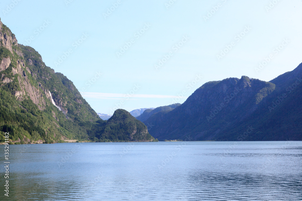 Beautiful summer landscape outside the town of Odda, Norway Beautiful summer landscape outside the town of Odda, Norway