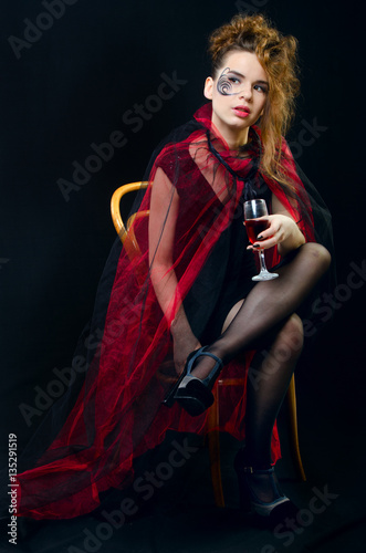 beautiful girl in black outfit © vladimirvu