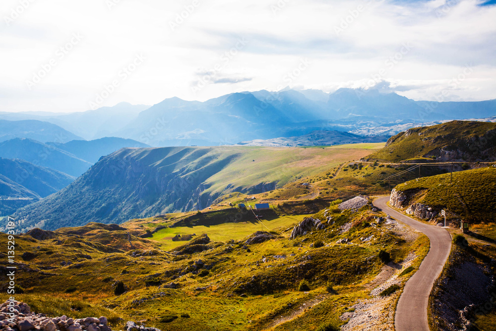Fototapeta premium Montenegro, the road passes through the National Park Durmitor