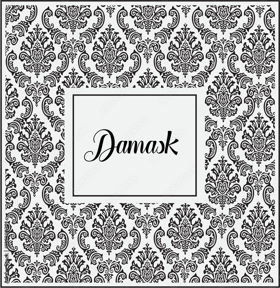 Damask background black with text 2