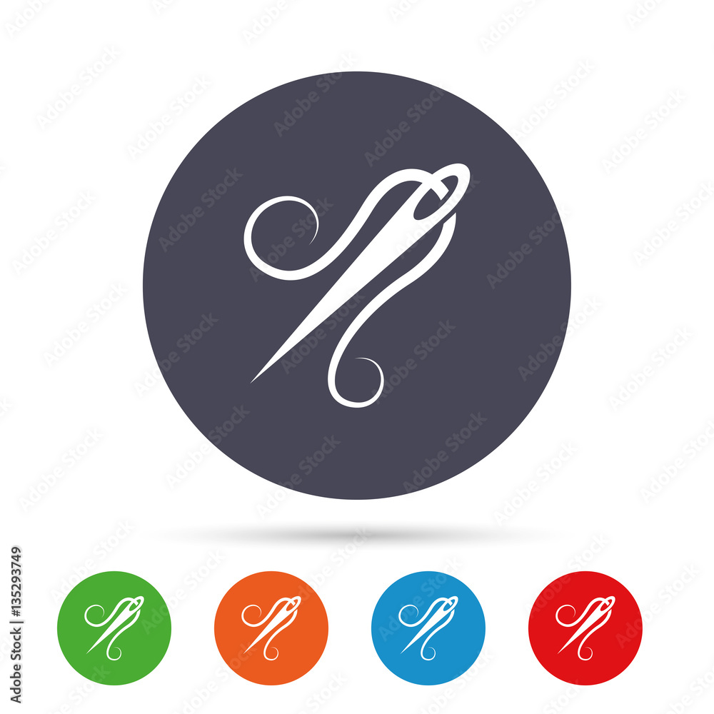 Needle with thread icon. Tailor sign. Needle with thread icon. Tailor sign.