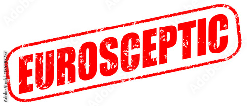 Eurosceptic on the white background, red illustration photo