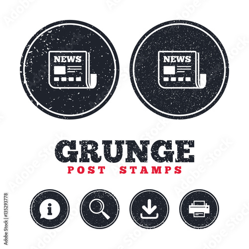 News icon. Newspaper sign. Mass media symbol.