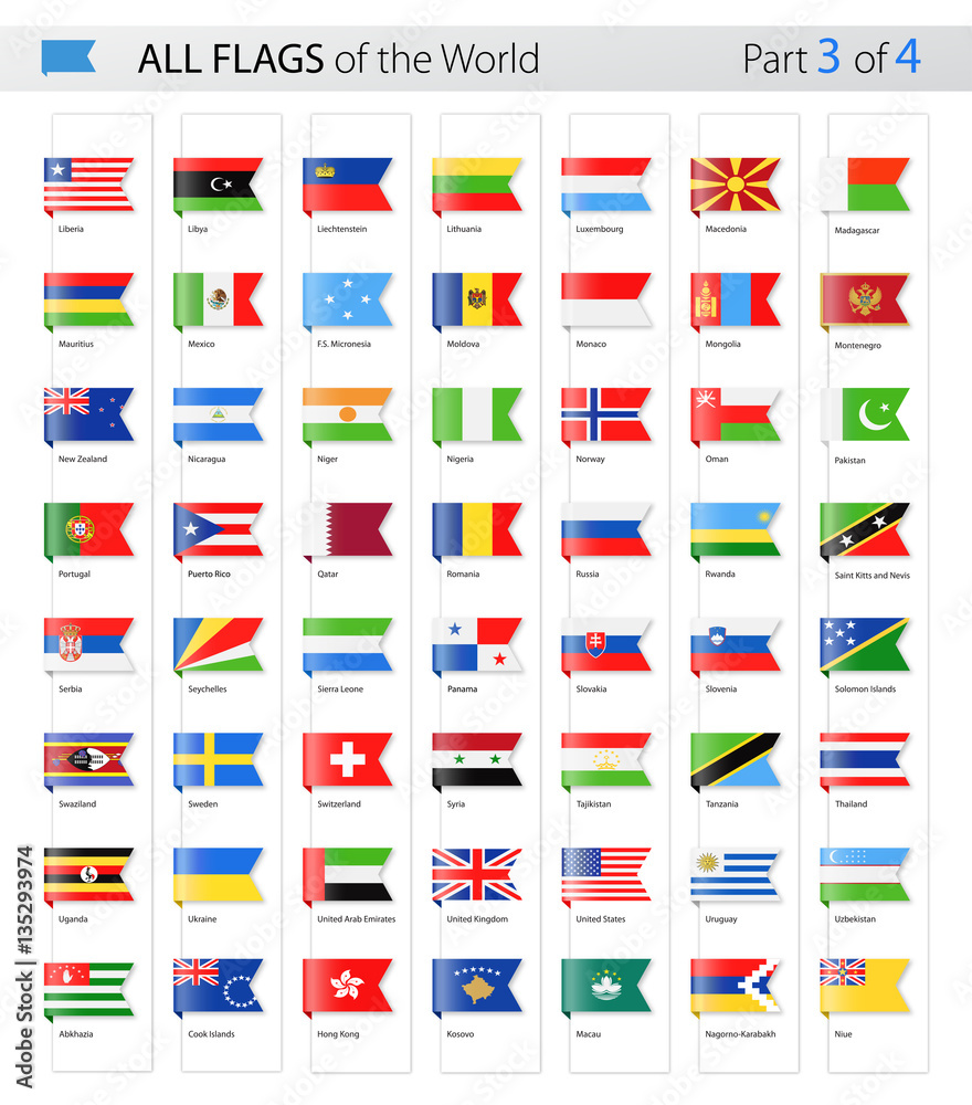 All World Bookmark Label Vector Flags - Collection All World Bookmark Label Vector Flags - Collection