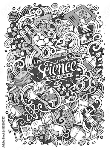 Cartoon cute doodles Science illustration