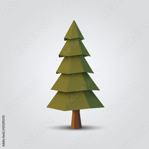 low poly tree vector illustration