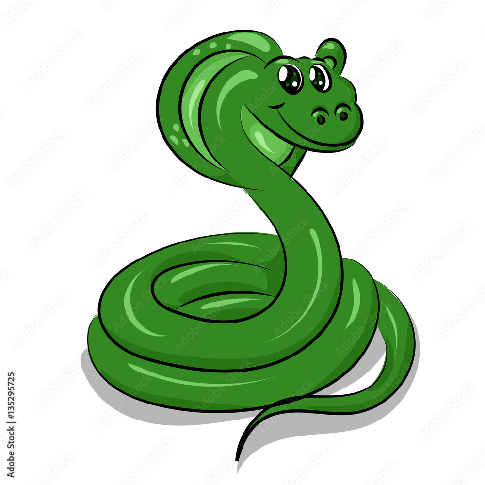 cartoon brown snake cobra with tongue and fangs cartoon brown snake cobra with tongue and fangs
