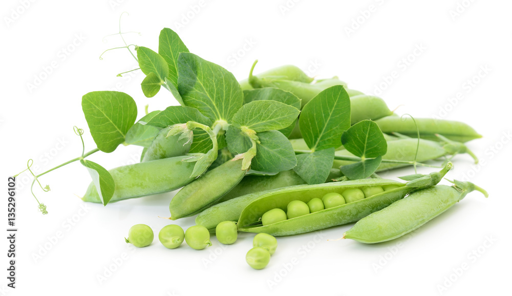 Peas with leaves. Peas with leaves.
