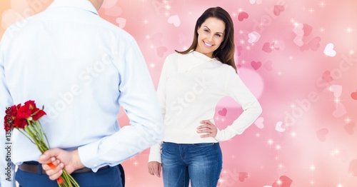 Cuadro en lienzo Digital composite of loving couple