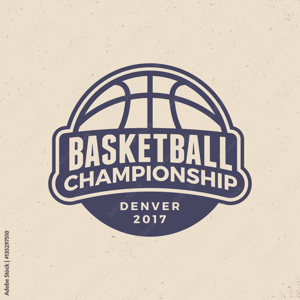 Naklejka premium basketball championship logo. modern sport emblem