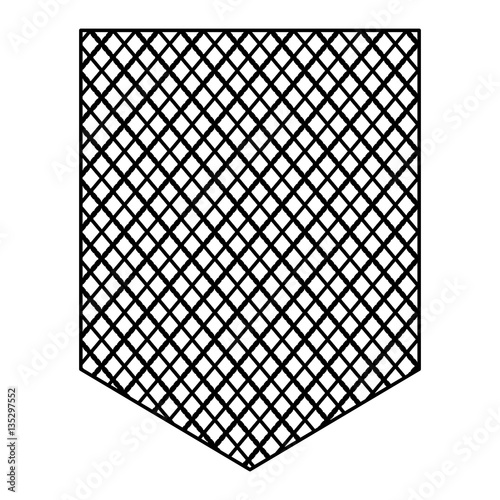 silhouette geometric figure with pattern grille texture vector illustration