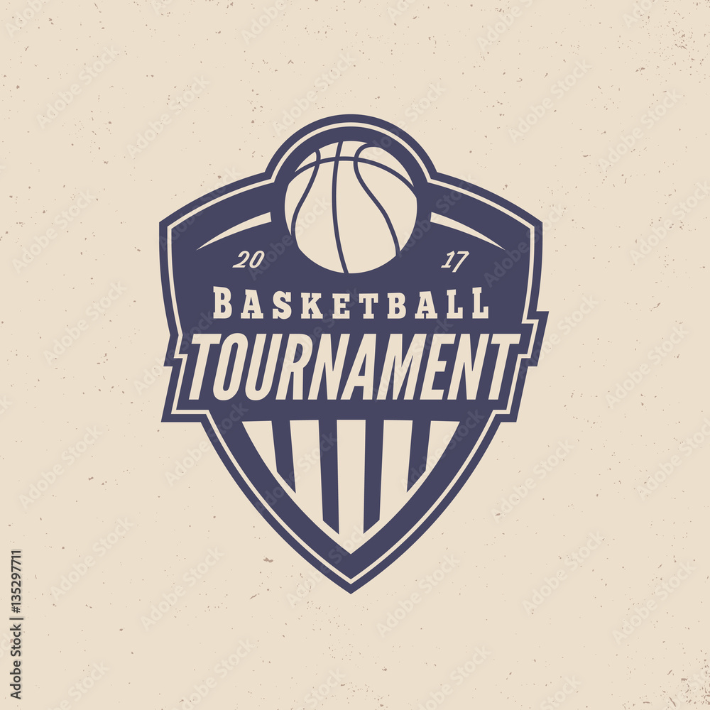 Fototapeta premium basketball tournament logo. modern sport emblem
