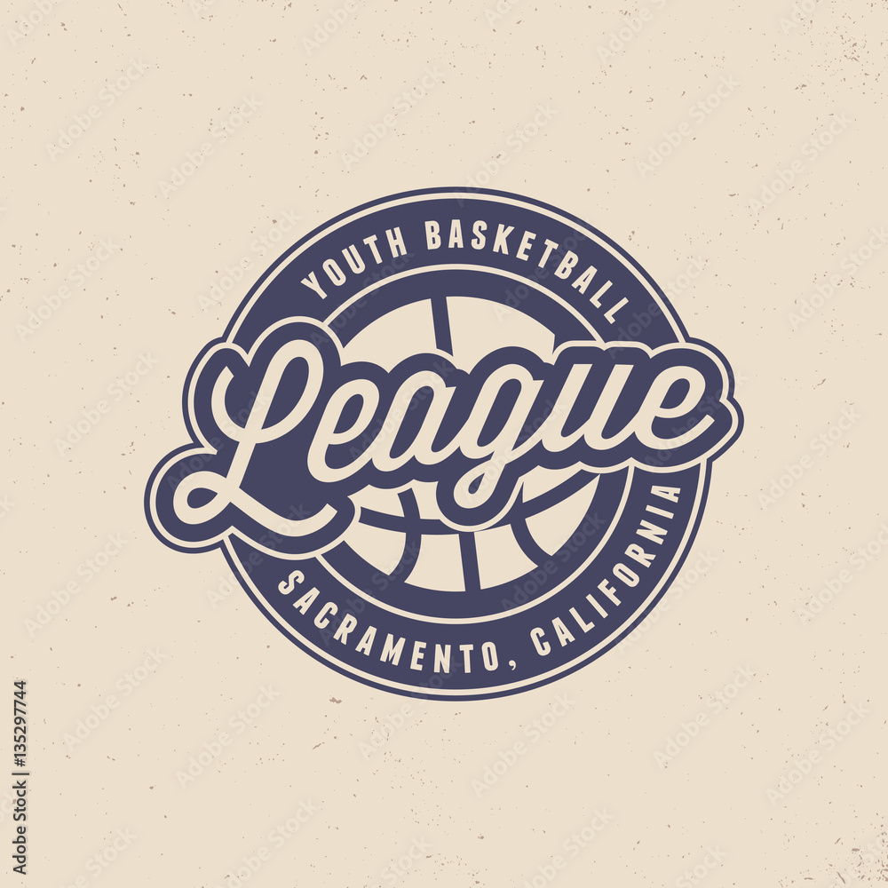 Fototapeta premium basketball league logo. modern sport emblem