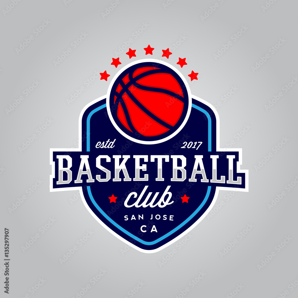 Fototapeta premium basketball club logo. modern sport emblem