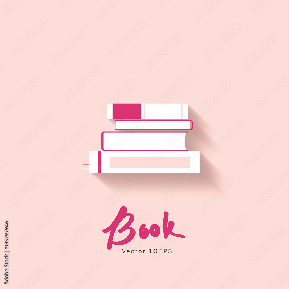 Fototapeta premium Stack of book vector icon