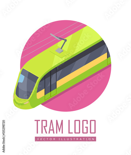 Tramway Vector Icon in Isometric Projection