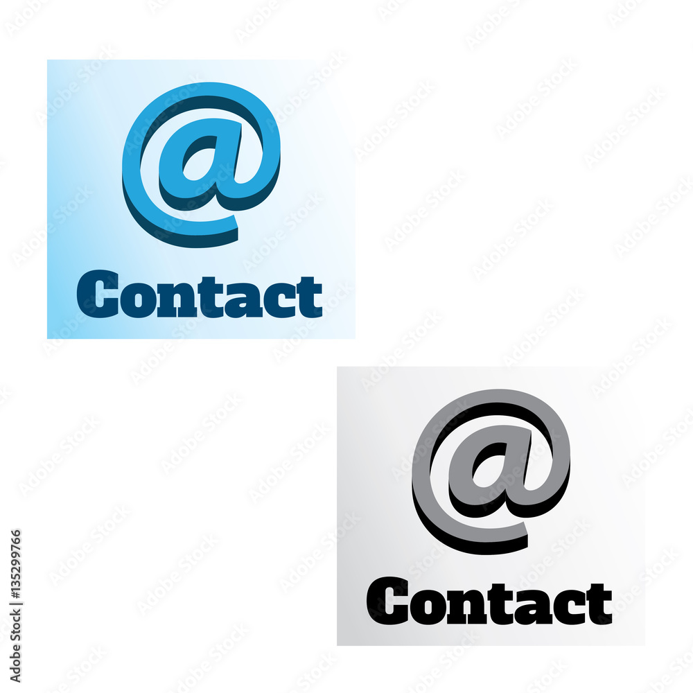 Contact web icons in different versions of colors