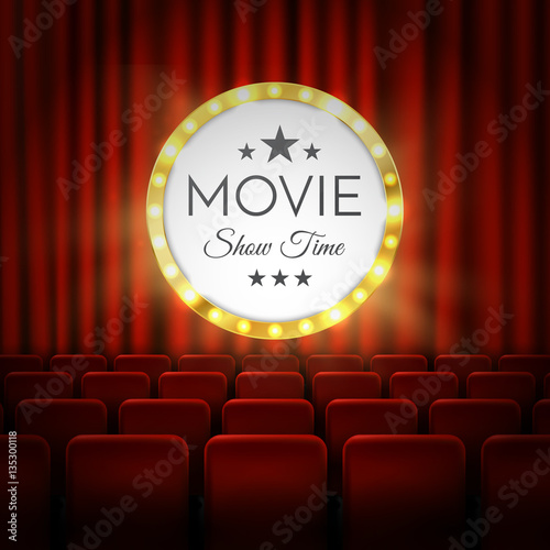 Movie cinema premiere poster design. Vector banner