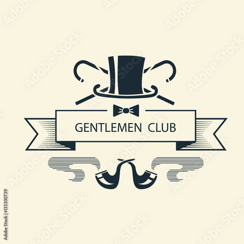 Gentleman club logotype template.Vintage symbol