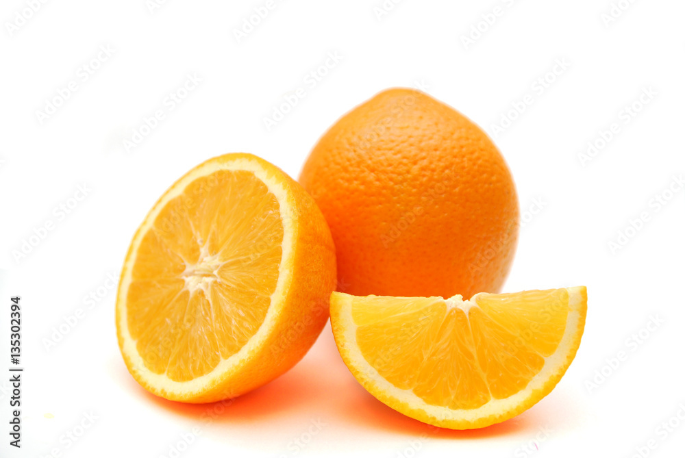 orange slices on a white background orange slices on a white background