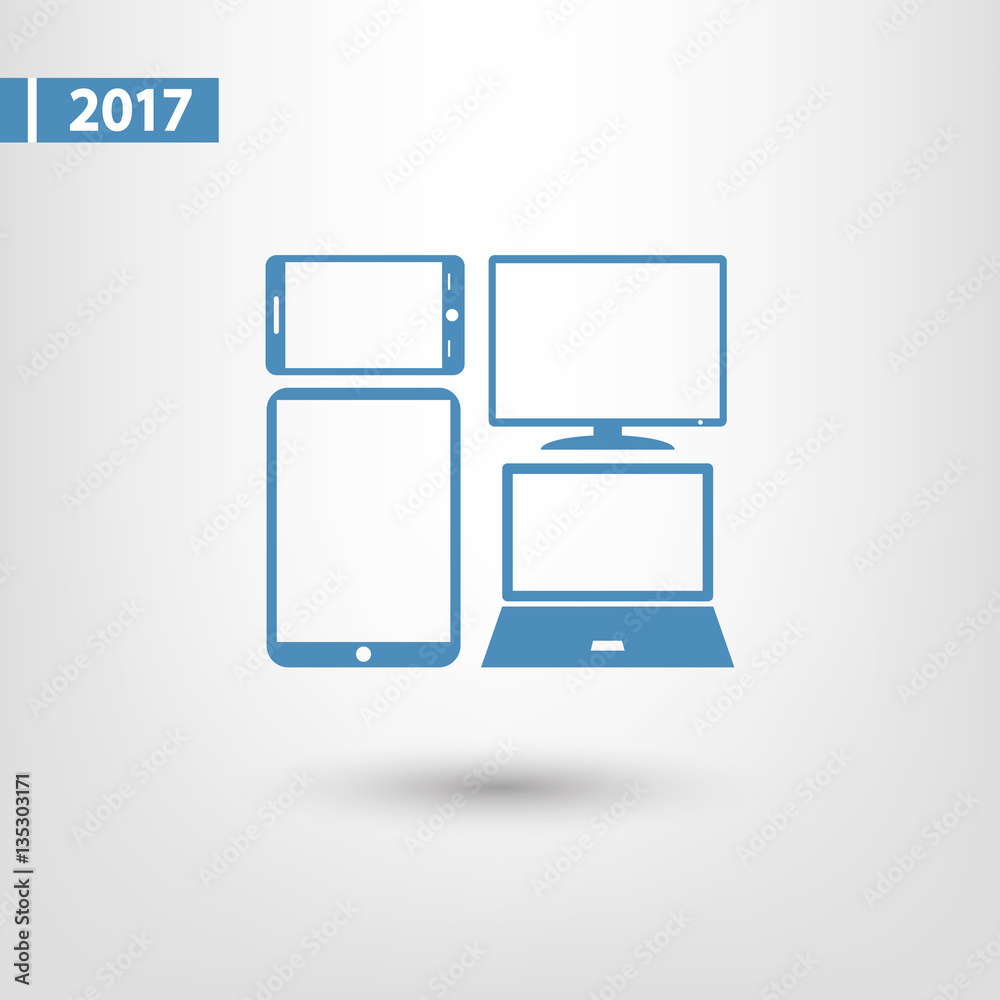 Set of electronic devices icon, vector illustration. Flat design style Set of electronic devices icon, vector illustration. Flat design style
