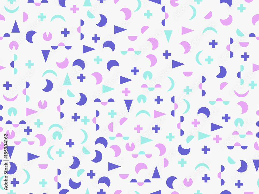 Memphis seamless pattern. Geometric elements memphis in the style of 80's. Vector illustration Memphis seamless pattern. Geometric elements memphis in the style of 80's. Vector illustration